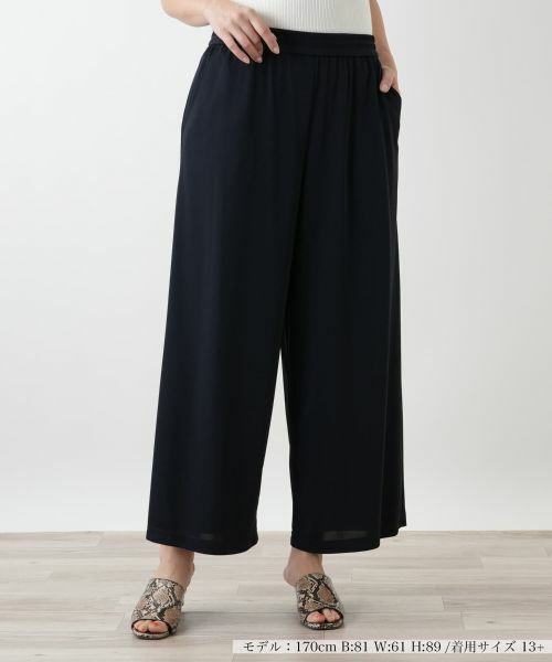 Leilian PLUS HOUSE / レリアンプラスハウス その他パンツ | ワイドパンツ【Leilian WHITE LABEL】(ネイビー)