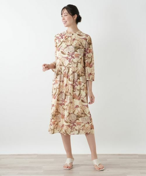 Leilian PLUS HOUSE / レリアンプラスハウス ドレス | 花柄フレアワンピース【Leilian WHITE LABEL】 | 詳細1