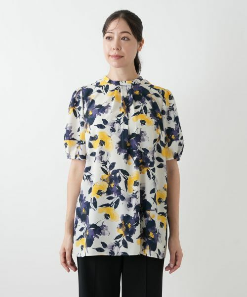 Leilian PLUS HOUSE / レリアンプラスハウス シャツ・ブラウス | プリントタックブラウス【Leilian WHITE LABEL】 | 詳細4