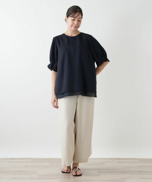 Leilian PLUS HOUSE / レリアンプラスハウス シャツ・ブラウス | クルーネックブラウス【Leilian WHITE LABEL】 | 詳細1