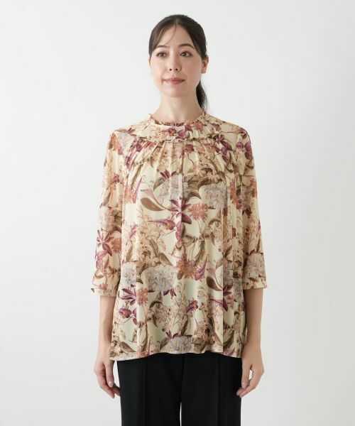 Leilian PLUS HOUSE / レリアンプラスハウス シャツ・ブラウス | 花柄フレアブラウス【Leilian WHITE LABEL】 | 詳細4