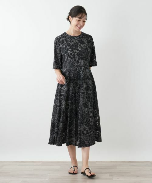 Leilian PLUS HOUSE / レリアンプラスハウス ドレス | 刺繍フレアワンピース | 詳細1