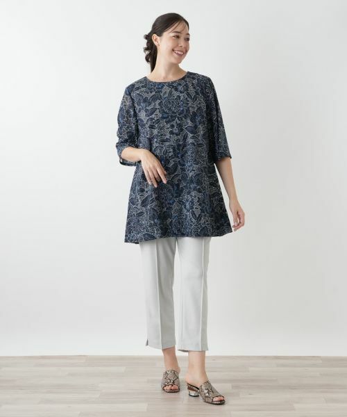 Leilian PLUS HOUSE / レリアンプラスハウス シャツ・ブラウス | 刺繍クルーネックブラウス | 詳細4