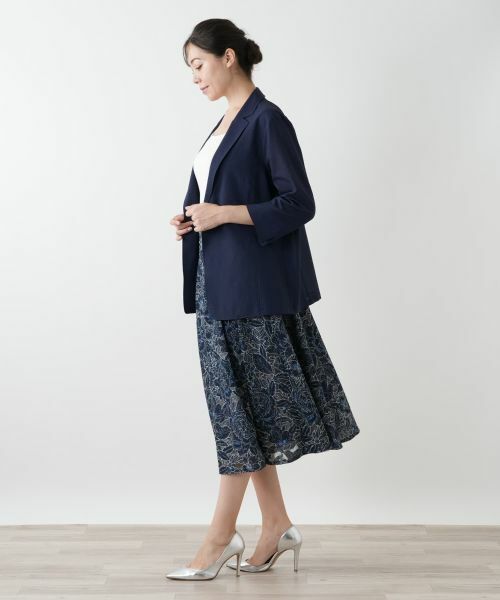 Leilian PLUS HOUSE / レリアンプラスハウス ミニ・ひざ丈スカート | フラワー刺繍スカート | 詳細5