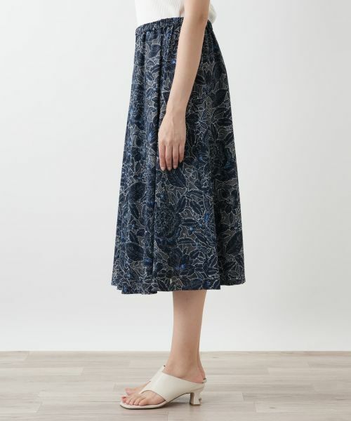 Leilian PLUS HOUSE / レリアンプラスハウス ミニ・ひざ丈スカート | フラワー刺繍スカート | 詳細8