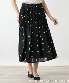 Leilian PLUS HOUSE / レリアンプラスハウス ロング・マキシ丈スカート | ドットプリーツスカート