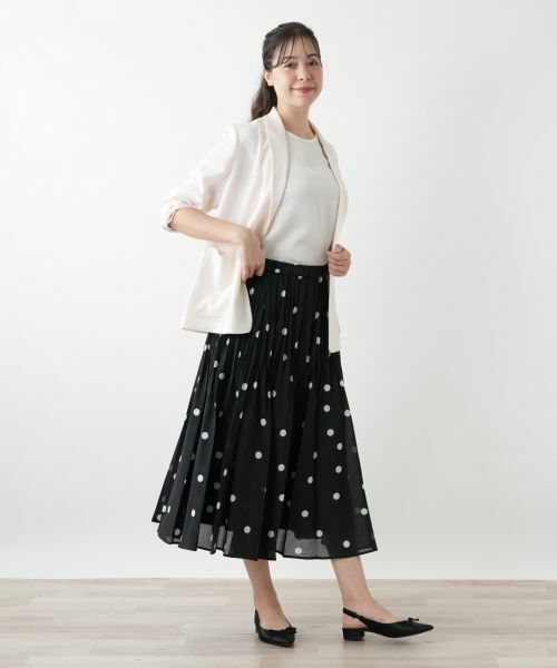 Leilian PLUS HOUSE / レリアンプラスハウス ロング・マキシ丈スカート | ドットプリーツスカート | 詳細1