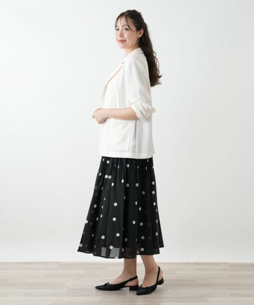Leilian PLUS HOUSE / レリアンプラスハウス ロング・マキシ丈スカート | ドットプリーツスカート | 詳細2