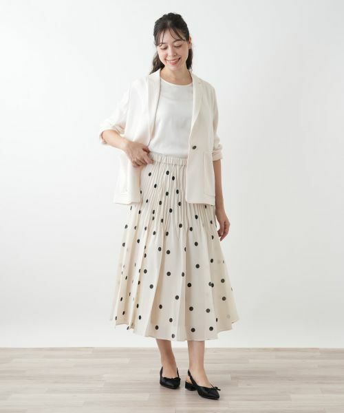 Leilian PLUS HOUSE / レリアンプラスハウス ロング・マキシ丈スカート | ドットプリーツスカート | 詳細4