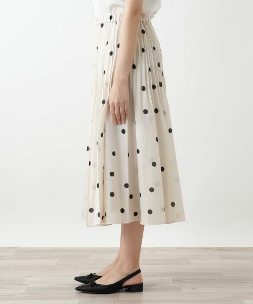 Leilian PLUS HOUSE / レリアンプラスハウス ロング・マキシ丈スカート | ドットプリーツスカート | 詳細8