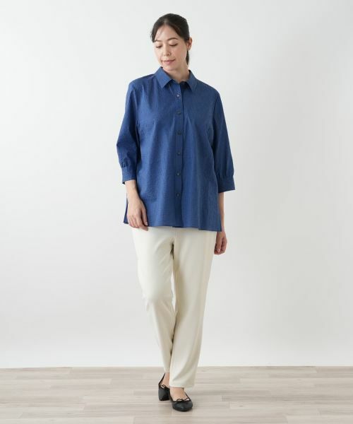 Leilian PLUS HOUSE / レリアンプラスハウス シャツ・ブラウス | 【店舗人気】七分袖ブラウス【Leilian WHITE LABEL】 | 詳細1