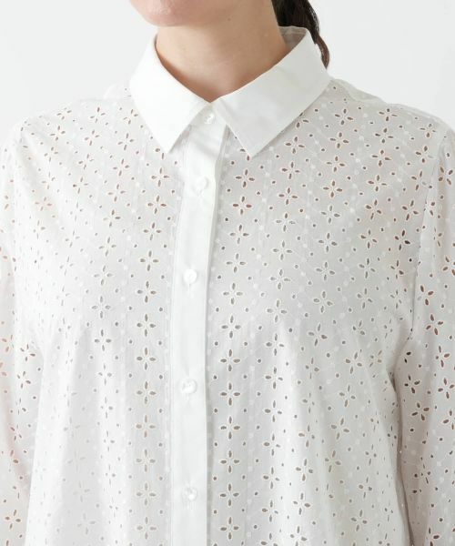 Leilian PLUS HOUSE / レリアンプラスハウス シャツ・ブラウス | カットワーク七分袖ブラウス【Leilian WHITE LABEL】 | 詳細10