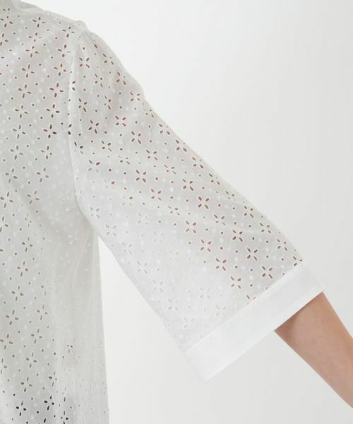 Leilian PLUS HOUSE / レリアンプラスハウス シャツ・ブラウス | カットワーク七分袖ブラウス【Leilian WHITE LABEL】 | 詳細12