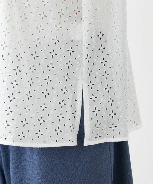 Leilian PLUS HOUSE / レリアンプラスハウス シャツ・ブラウス | カットワーク七分袖ブラウス【Leilian WHITE LABEL】 | 詳細14
