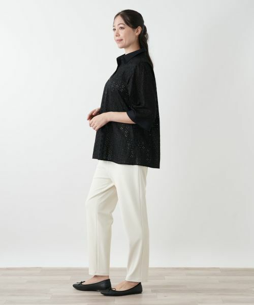 Leilian PLUS HOUSE / レリアンプラスハウス シャツ・ブラウス | カットワーク七分袖ブラウス【Leilian WHITE LABEL】 | 詳細2