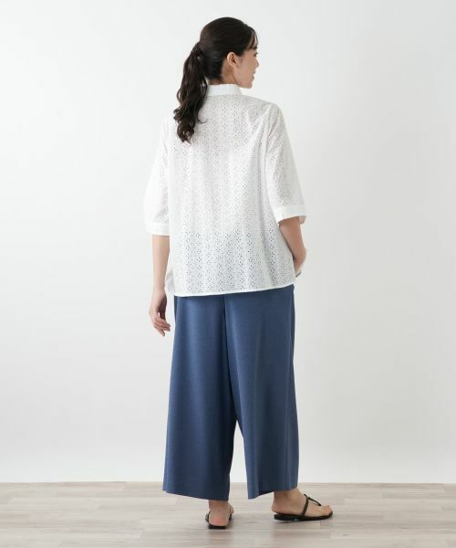 Leilian PLUS HOUSE / レリアンプラスハウス シャツ・ブラウス | カットワーク七分袖ブラウス【Leilian WHITE LABEL】 | 詳細6