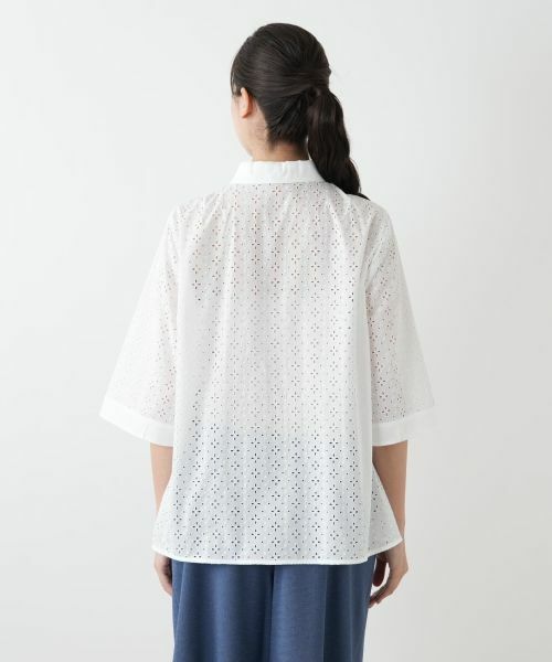 Leilian PLUS HOUSE / レリアンプラスハウス シャツ・ブラウス | カットワーク七分袖ブラウス【Leilian WHITE LABEL】 | 詳細9