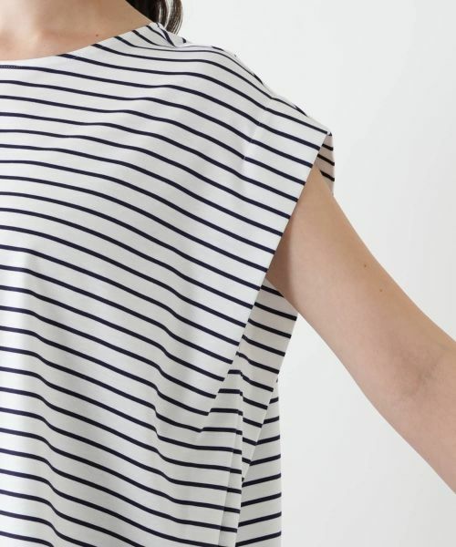 Leilian PLUS HOUSE / レリアンプラスハウス カットソー | ボーダーノースリーブカットソー【Leilian WHITE LABEL】 | 詳細12