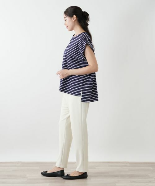 Leilian PLUS HOUSE / レリアンプラスハウス カットソー | ボーダーノースリーブカットソー【Leilian WHITE LABEL】 | 詳細2