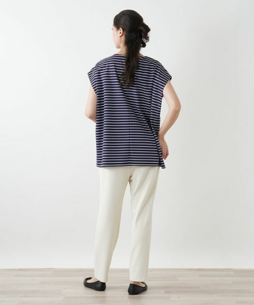 Leilian PLUS HOUSE / レリアンプラスハウス カットソー | ボーダーノースリーブカットソー【Leilian WHITE LABEL】 | 詳細3