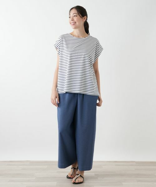 Leilian PLUS HOUSE / レリアンプラスハウス カットソー | ボーダーノースリーブカットソー【Leilian WHITE LABEL】 | 詳細4