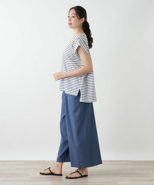 Leilian PLUS HOUSE / レリアンプラスハウス カットソー | ボーダーノースリーブカットソー【Leilian WHITE LABEL】 | 詳細5