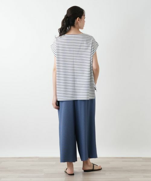 Leilian PLUS HOUSE / レリアンプラスハウス カットソー | ボーダーノースリーブカットソー【Leilian WHITE LABEL】 | 詳細6