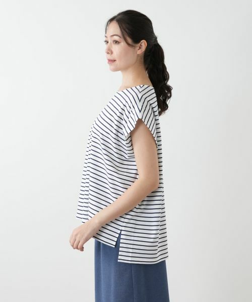 Leilian PLUS HOUSE / レリアンプラスハウス カットソー | ボーダーノースリーブカットソー【Leilian WHITE LABEL】 | 詳細8