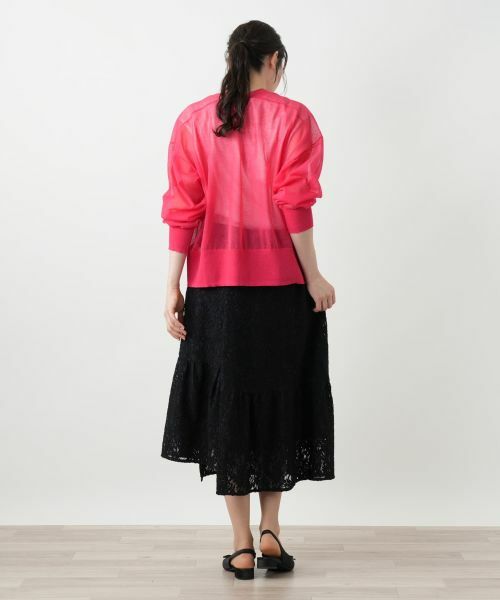 Leilian PLUS HOUSE / レリアンプラスハウス ミニ・ひざ丈スカート | カギ編みレーススカート【BOURGE】 | 詳細3