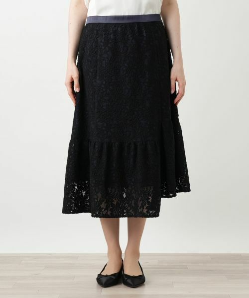 Leilian PLUS HOUSE / レリアンプラスハウス ミニ・ひざ丈スカート | カギ編みレーススカート【BOURGE】 | 詳細4