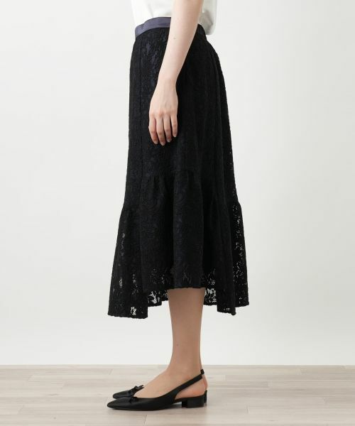 Leilian PLUS HOUSE / レリアンプラスハウス ミニ・ひざ丈スカート | カギ編みレーススカート【BOURGE】 | 詳細5