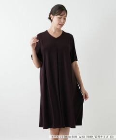 Leilian PLUS HOUSE / レリアンプラスハウス ドレス | Vネックフレアワンピース【Leilian WHITE LABEL】