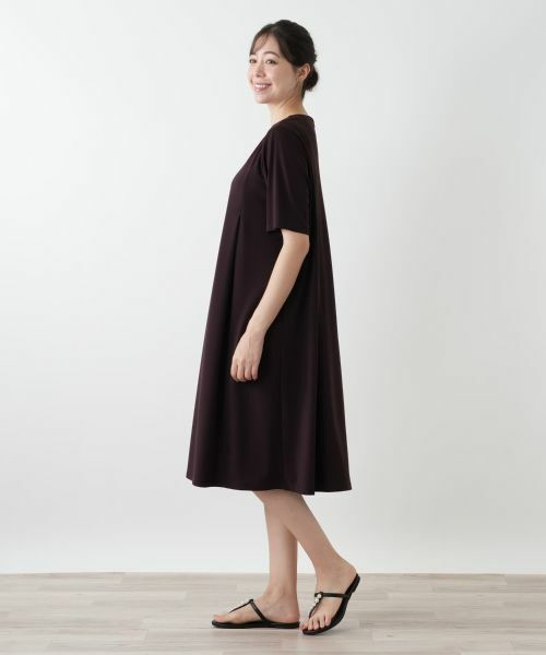 Leilian PLUS HOUSE / レリアンプラスハウス ドレス | Vネックフレアワンピース【Leilian WHITE LABEL】 | 詳細2