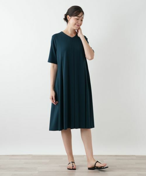 Leilian PLUS HOUSE / レリアンプラスハウス ドレス | Vネックフレアワンピース【Leilian WHITE LABEL】 | 詳細4