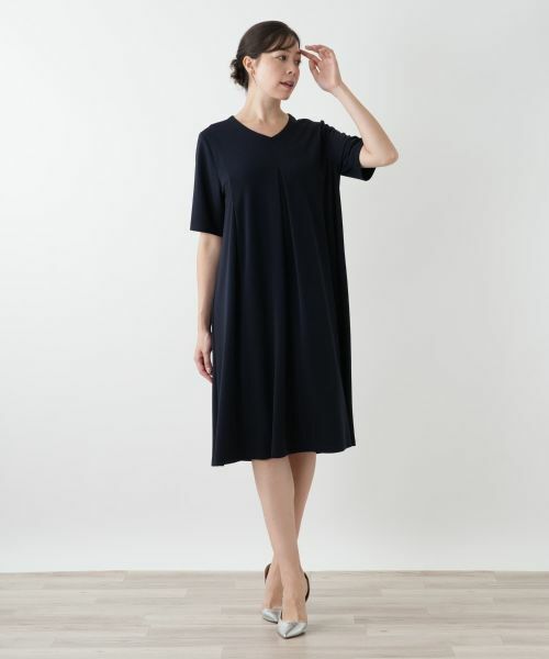 Leilian PLUS HOUSE / レリアンプラスハウス ドレス | Vネックフレアワンピース【Leilian WHITE LABEL】 | 詳細7