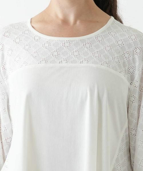 Leilian PLUS HOUSE / レリアンプラスハウス カットソー | レース切替カットソー【Leilian WHITE LABEL】 | 詳細10