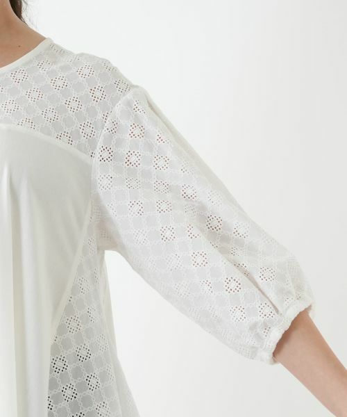 Leilian PLUS HOUSE / レリアンプラスハウス カットソー | レース切替カットソー【Leilian WHITE LABEL】 | 詳細12