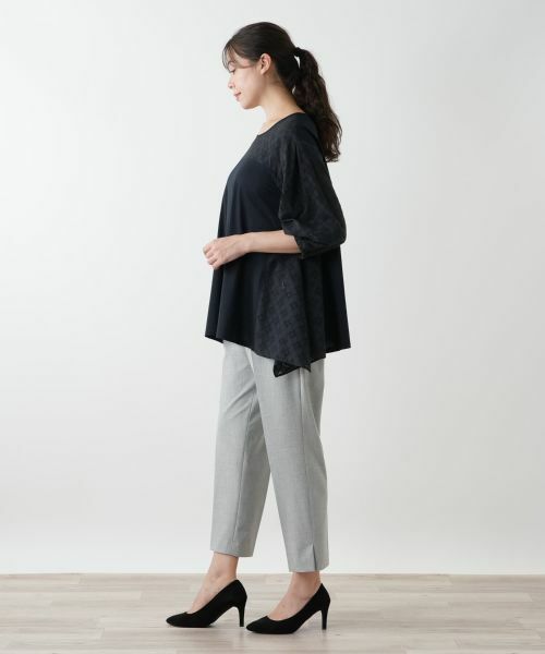 Leilian PLUS HOUSE / レリアンプラスハウス カットソー | レース切替カットソー【Leilian WHITE LABEL】 | 詳細2