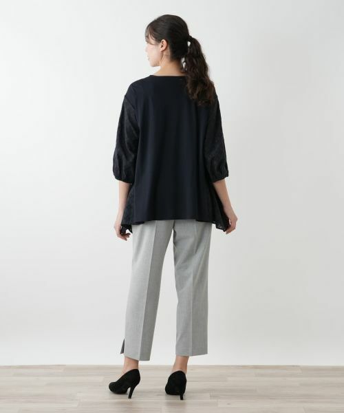 Leilian PLUS HOUSE / レリアンプラスハウス カットソー | レース切替カットソー【Leilian WHITE LABEL】 | 詳細3