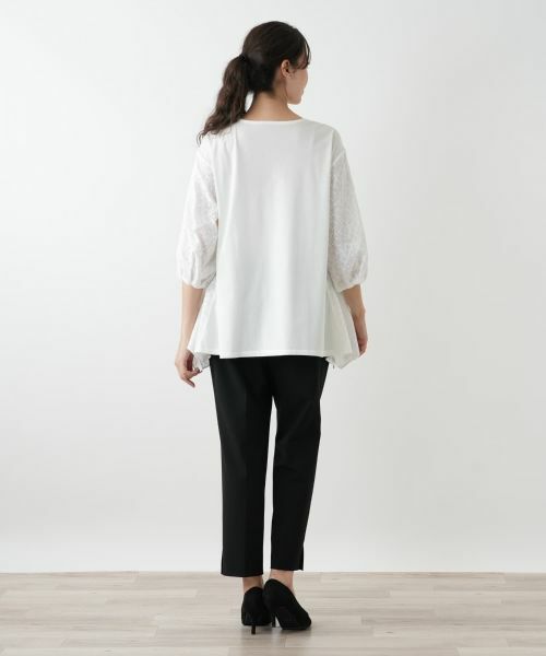 Leilian PLUS HOUSE / レリアンプラスハウス カットソー | レース切替カットソー【Leilian WHITE LABEL】 | 詳細6