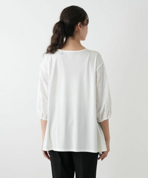 Leilian PLUS HOUSE / レリアンプラスハウス カットソー | レース切替カットソー【Leilian WHITE LABEL】 | 詳細9