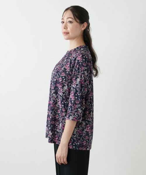 Leilian PLUS HOUSE / レリアンプラスハウス カットソー | プリントバンドカラーブラウス【Leilian WHITE LABEL】 | 詳細11