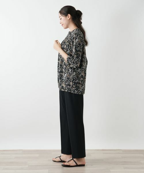 Leilian PLUS HOUSE / レリアンプラスハウス カットソー | プリントバンドカラーブラウス【Leilian WHITE LABEL】 | 詳細2