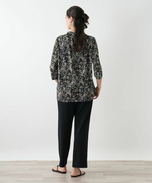 Leilian PLUS HOUSE / レリアンプラスハウス カットソー | プリントバンドカラーブラウス【Leilian WHITE LABEL】 | 詳細3