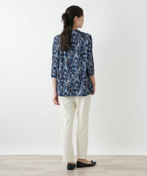 Leilian PLUS HOUSE / レリアンプラスハウス カットソー | プリントバンドカラーブラウス【Leilian WHITE LABEL】 | 詳細6