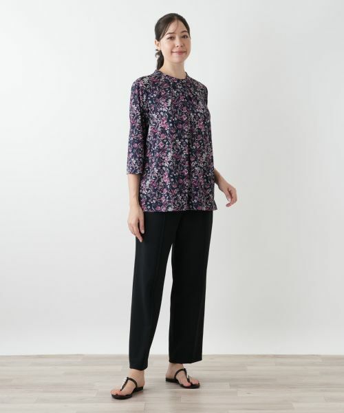 Leilian PLUS HOUSE / レリアンプラスハウス カットソー | プリントバンドカラーブラウス【Leilian WHITE LABEL】 | 詳細7