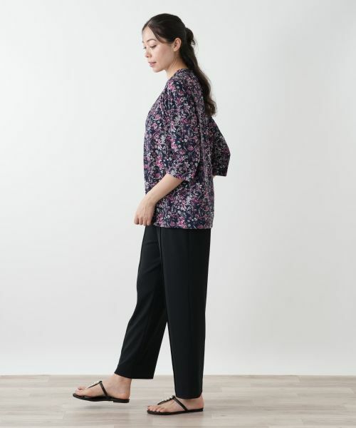 Leilian PLUS HOUSE / レリアンプラスハウス カットソー | プリントバンドカラーブラウス【Leilian WHITE LABEL】 | 詳細8