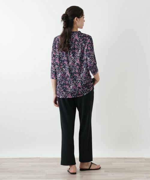 Leilian PLUS HOUSE / レリアンプラスハウス カットソー | プリントバンドカラーブラウス【Leilian WHITE LABEL】 | 詳細9