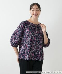 Leilian PLUS HOUSE / レリアンプラスハウス カットソー | プリントフレアブラウス【Leilian WHITE LABEL】