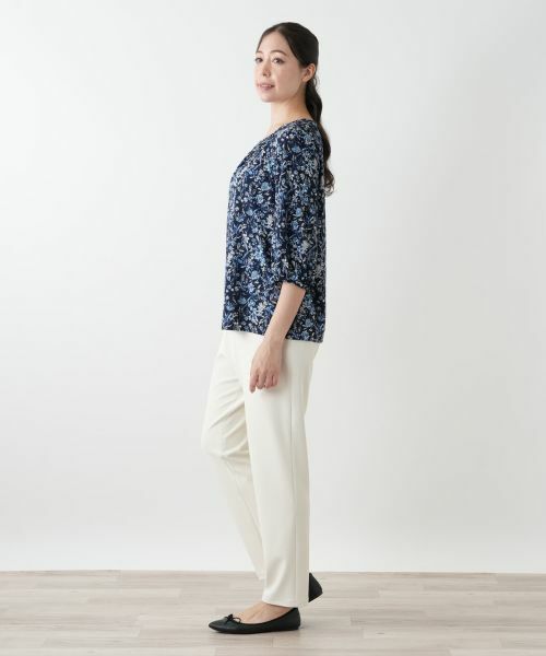 Leilian PLUS HOUSE / レリアンプラスハウス カットソー | プリントフレアブラウス【Leilian WHITE LABEL】 | 詳細5